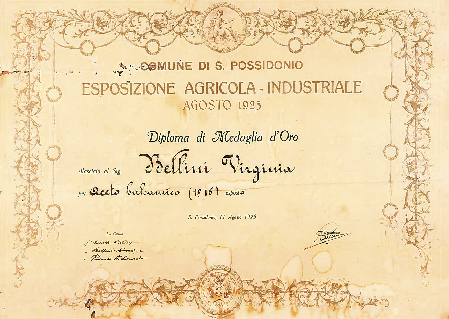 Bellini Family. The History of Traditional Modena Balsamic Vinegar